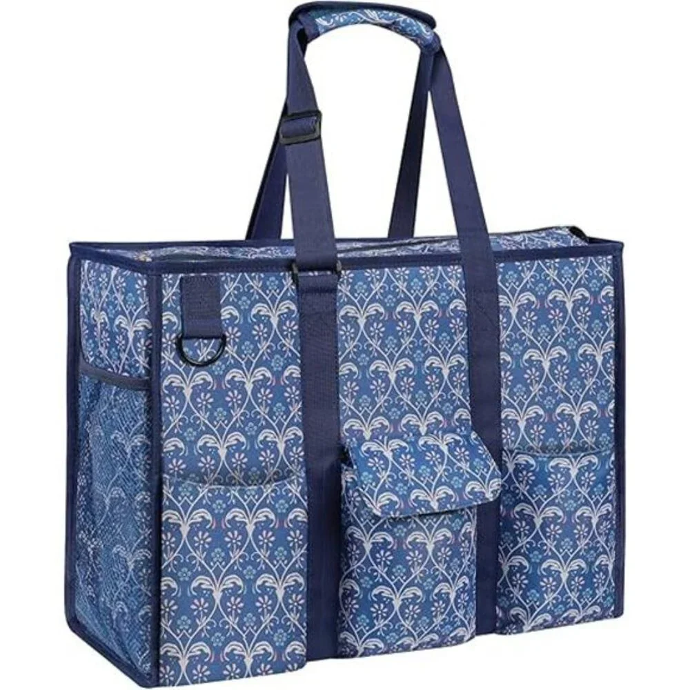 Large Utility Tote Bag for Women, Zip-Top Teachers Tote Bag with 12